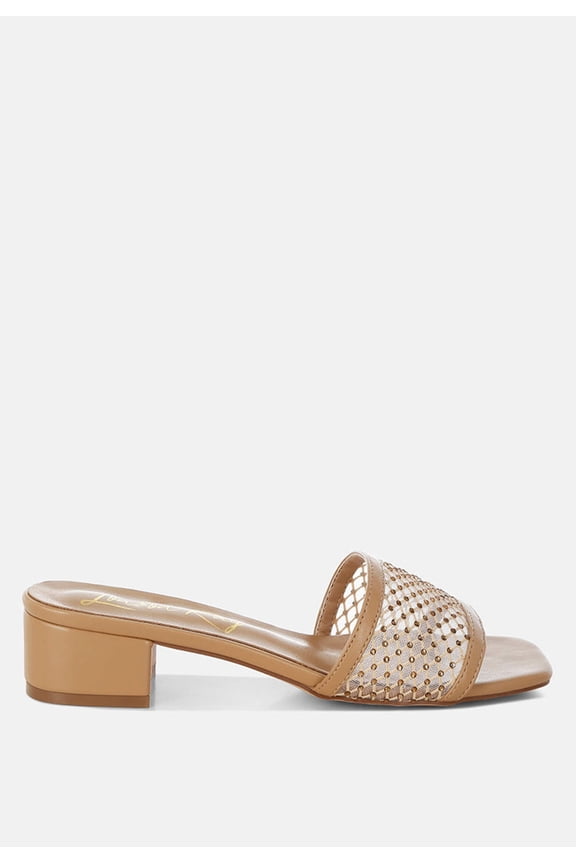 Kenzia Rhinestone Studded Slip-On Heels