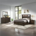thumbnail image 1 of 4 PC Full Modern Bedroom Set made with Wood in Walnut color, 1 of 15