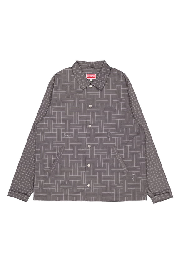 All Over Geometric Pattern Coach Jacket, Size Large