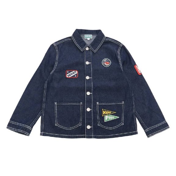 Kenzo Boys Embroidered Logo Denim Jacket, Size 10Y