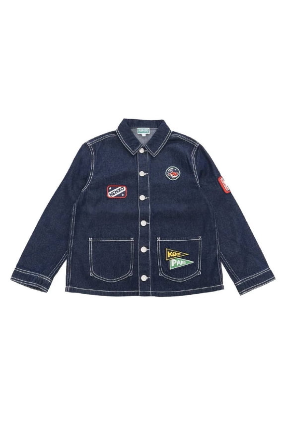 Boys Embroidered Logo Denim Jacket, Size 10Y