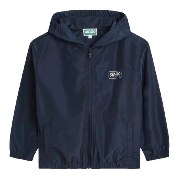 Kenzo Boys Logo-Printed Zipped Hooded Windbreaker Jacket, Size 10