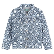 Kenzo Boys Monogram Pattern Denim Jacket, Size 10Y