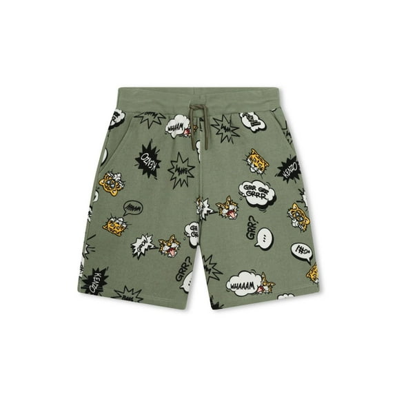 Kenzo Boys Tiger-Print Drawstring Cotton Shorts, Size 8Y
