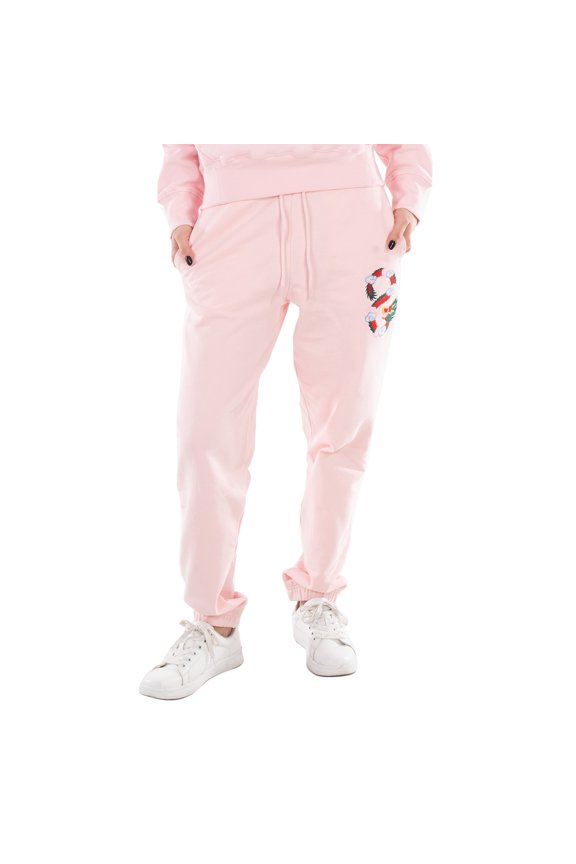 Drawstring Embroidered Jogging Pants, Size X-Small