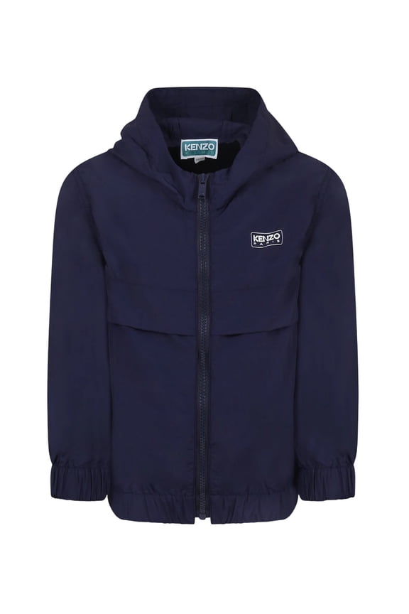 Embroidered-Logo Lightweight Windbreaker Jacket, Size 8