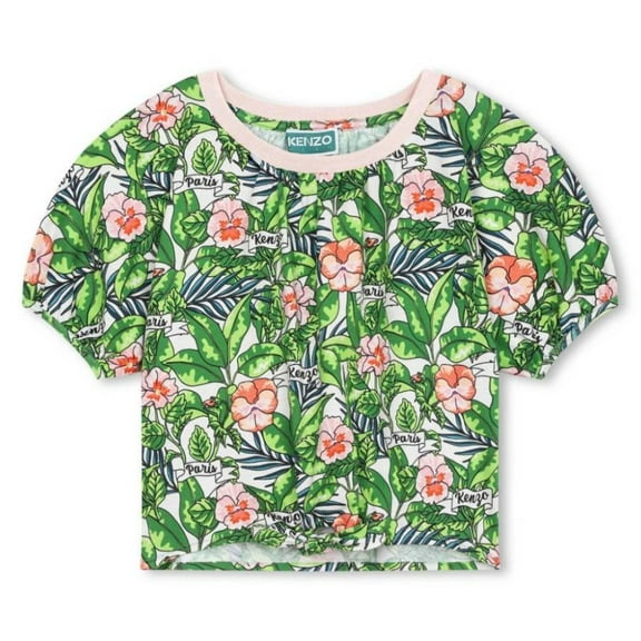 Kenzo Girls Boke Flower Tie-Front T-Shirt, Size 8Y