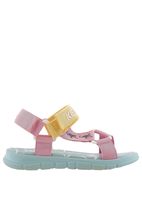 Girls Colour-Block Embossed-Logo Touch-Strap Sandals, Brand Size 32 (1 Little Kids)