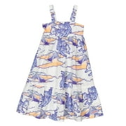 Kenzo Girls Cotton Poplin Graphic Print Dress, Size 4Y