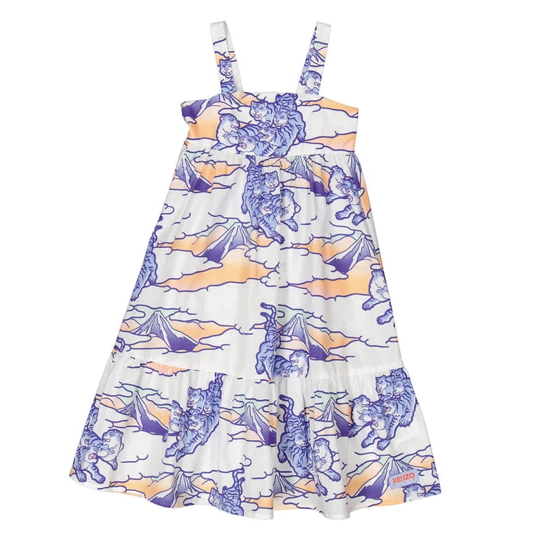 Kenzo Girls Cotton Poplin Graphic Print Dress, Size 4Y - Walmart.com
