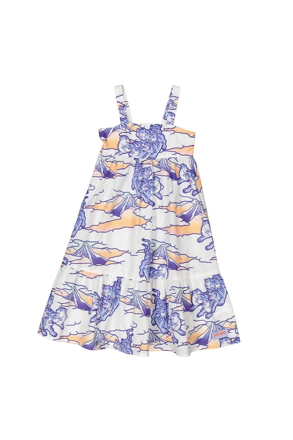 Girls Cotton Poplin Graphic Print Dress, Size 8Y