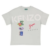 Kenzo Girls Pale Blue Graphic Logo Print Cotton T-Shirt, Size 8