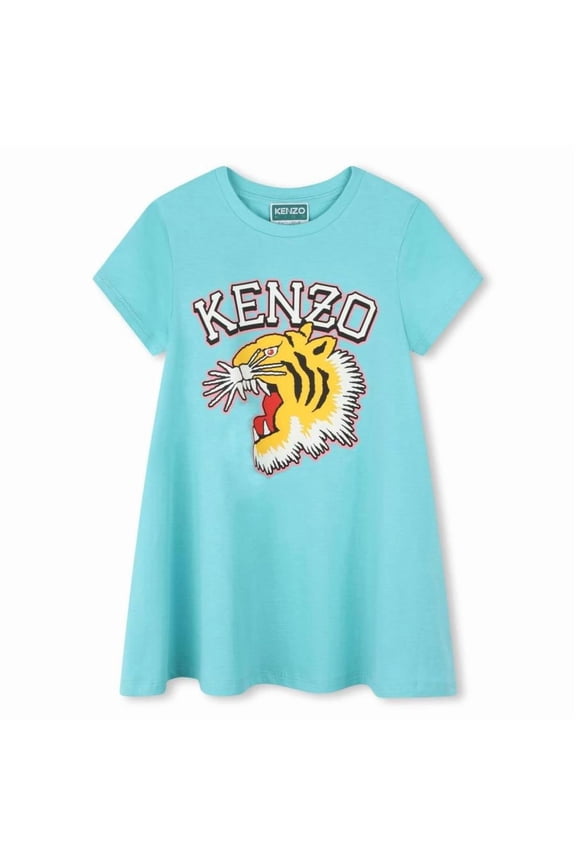 Girls Varsity Tiger Print Cotton Dress, Size 10Y