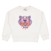 Kenzo Girls White Tiger Logo Embroidered Sweatshirt, Size 8
