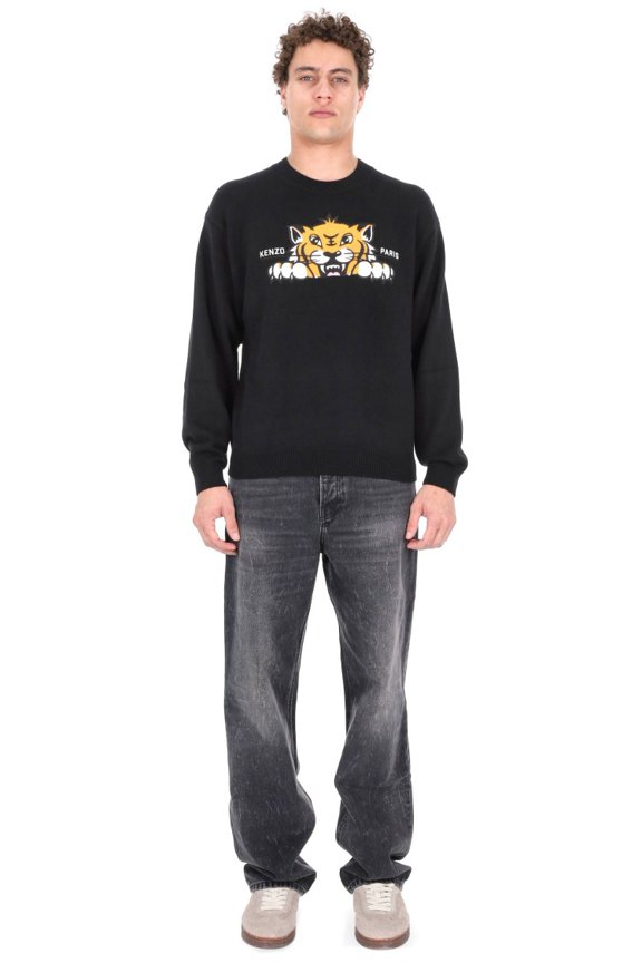 Happy Tiger Wool-Cotton Crewneck Sweater (Men's)