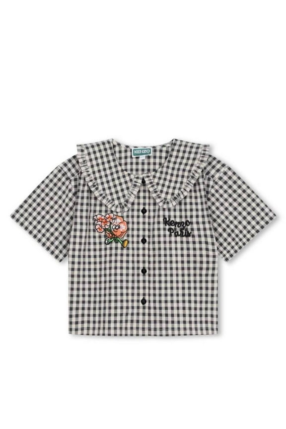 Kids Gingham Check Logo Shirt, Size 8Y