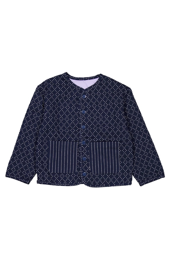 Kids Patchwork Quilted Reversible Jacket, Size 14Y