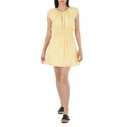 Kenzo Lemon Gingham Snakeskin A-line Mini Dress, Brand Size 36 (US Size 4)