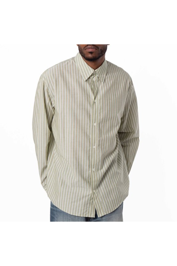 Long Sleeve Striped Cotton Shirt, Brand Size 42 (Neck Size 16.5")