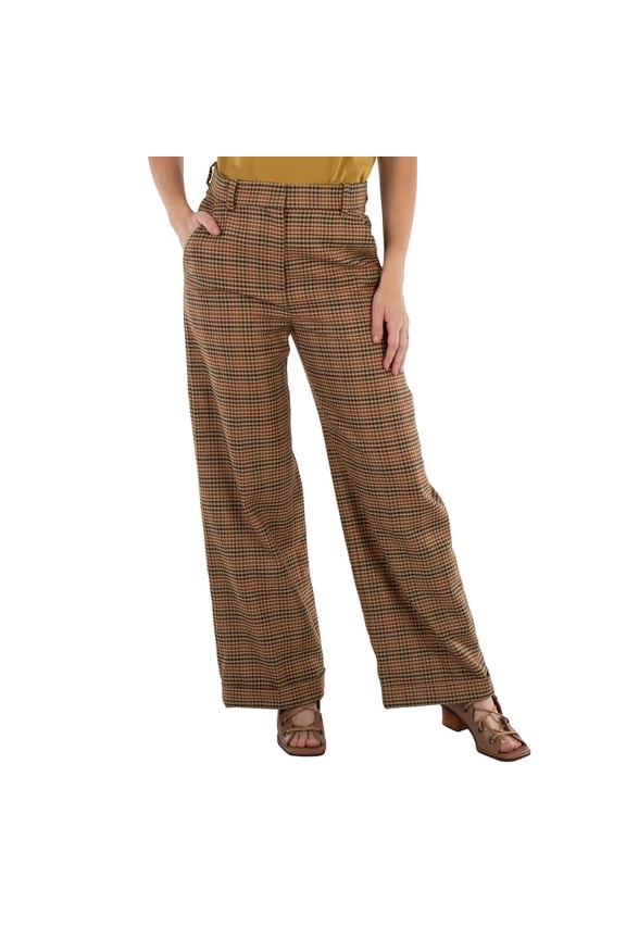 Plaid Tailored Wide Leg Pants, Brand Size 34 (US Size 2)