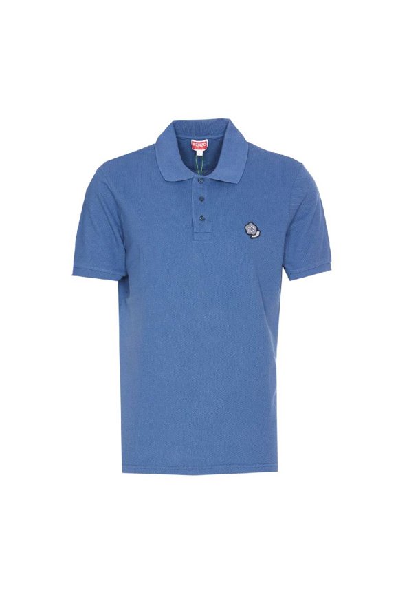 Pop-Embroidered Design Short-Sleeved Polo Shirt, Size X-Large