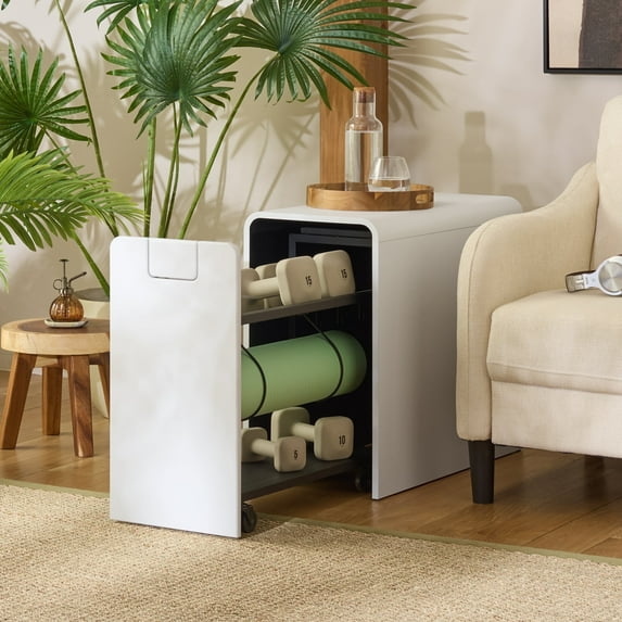 Sidekick Sport Equipment Rolling Rack, White