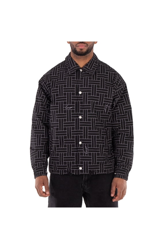 Weave Print Long Sleeve Jacket, Size Small