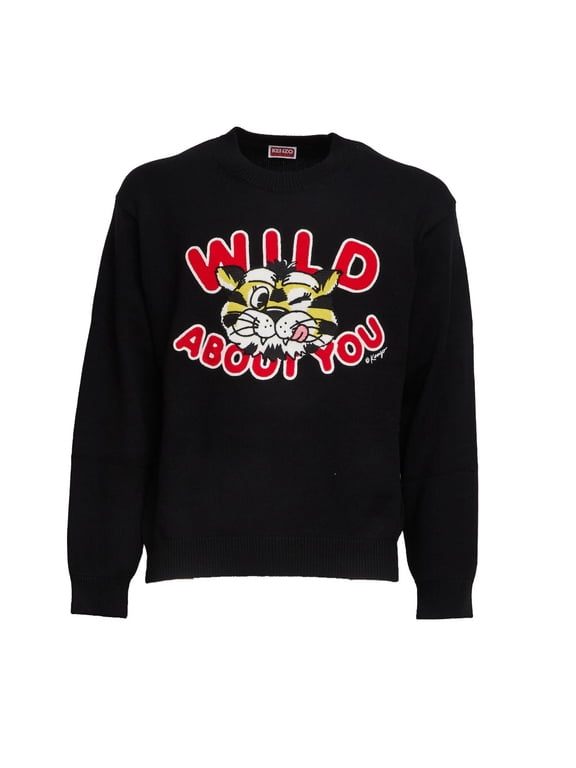 Wild Tiger Intarsia Wool Cotton Sweater (Men's)