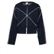 Kenzo Woman Kenzo 'Kenzo Sashiko Stitch' Sweater In Navy Wool Blend