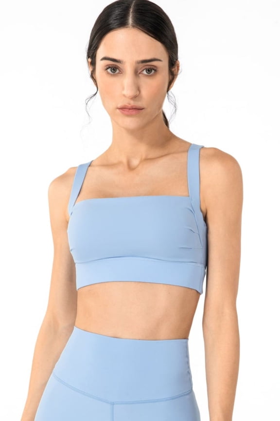 - Women's Pleated Detail Open Back Cropped Sports Bra