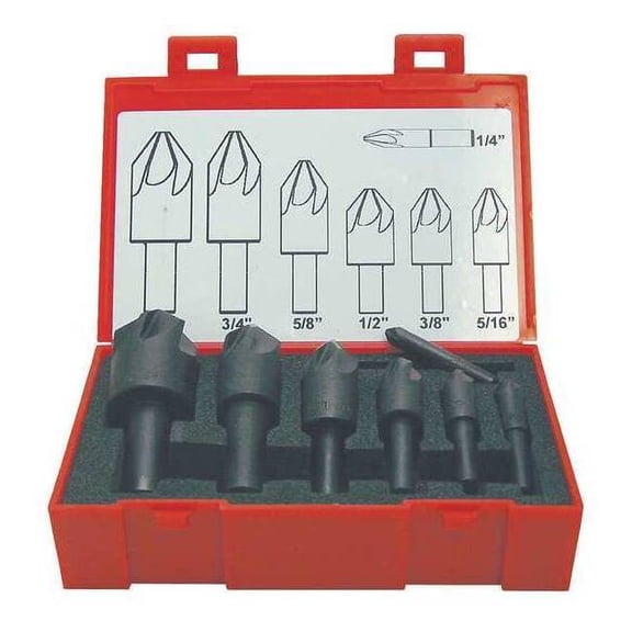 Keo Countersink Set,7 PC,6 FL,120 Deg,HSS 919-000-518