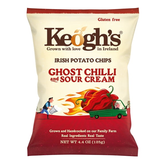 Keoghs Ghost Chilli and Sour Cream Crisps Sharebag Irish Potato Chips 125g MADE IN IRELAND