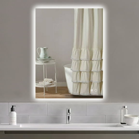 Keonjinn 24"x32" LED Backlit Mirror with Anti-Fog Dimmable Rectangular Mirror Makeup Wall Mounted Mirror with Light, CRI90 IP54 Waterproof for Bathroom(Horizontal/Vertical)