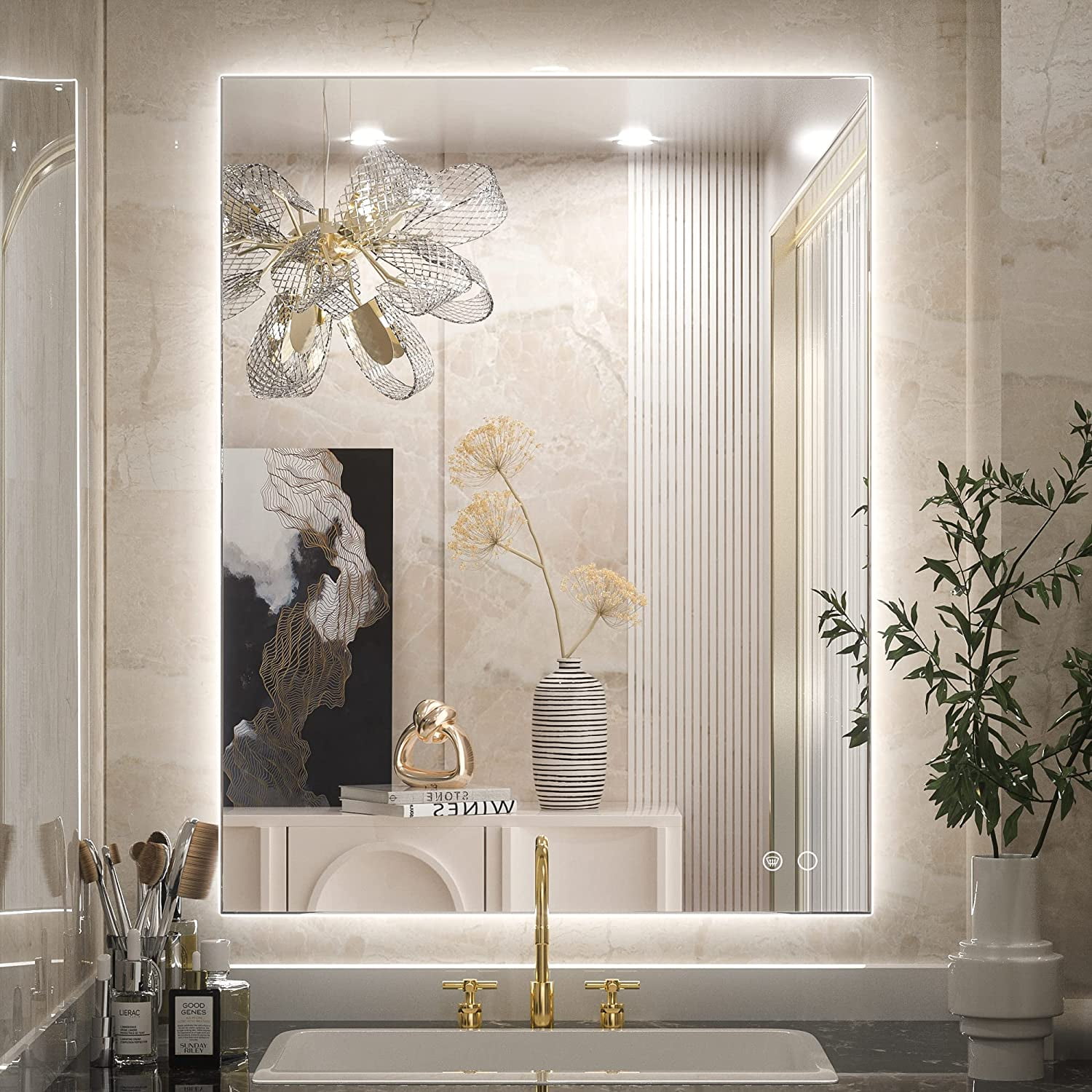 Keonjinn 28x36 LED Backlit Mirror Bathroom Vanity Mirror Wall