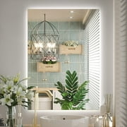 Keonjinn  3 Color LED Backlit Bathroom Vanity Wall Mirror, Anti-Fog, Dimmable 20x28