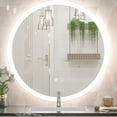 thumbnail image 1 of Keonjinn 32 inch Round LED Bathroom Mirror with Front Lights 3000K/4500K/6000K Large Lighted Vanity Mirror Circle Mirror with Lights Dimmable Modern Wall Mounted LED Anti-Fog Makeup Mirror, 1 of 8