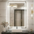 thumbnail image 1 of Keonjinn 40*28 inch LED Mirror with Anti-Fog Dimmable Function for Bathroom Modern Rectangular Large Wall Vanity Mirror with Lights(Horizontal/Vertical), 1 of 9
