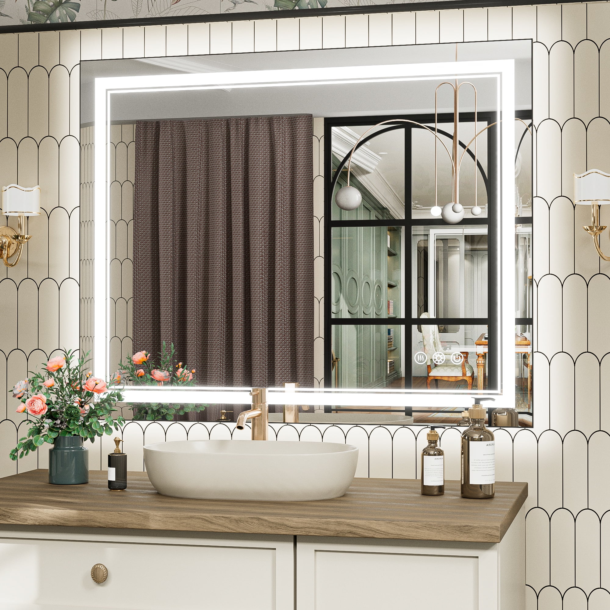 Keonjinn 36x24 inch Bathroom LED Mirror Front Light Backlit Keonjinn 36x24 inch Bathroom LED Mirror Front Light Backlit