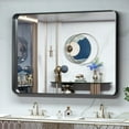 thumbnail image 1 of Keonjinn 48 x 36 inch Black Bathroom Mirror, Rectangle Matte Metal Frame Vanity Mirror with Brushed for Modern, Minimalist, Farmhouse Home Decor Wall Mounted, 1 of 6