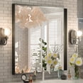 thumbnail image 1 of Keonjinn Black Bathroom Mirror 36 x 36 inch Rectangular Vanity Mirror Matte Black Metal Frame Modern Mirror, Wall Mounted, 1 of 8
