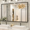 thumbnail image 1 of Keonjinn Black Framed Mirror for Bathroom 48 x 30 inch Large Rectangular Matte Black Vanity Mirror, Modern Wall Mounted Home Decor, 1 of 7