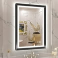 thumbnail image 1 of Keonjinn Black LED Vanity Mirror with Lights 24x36 inch Front Light and Backlit Bathroom Framed Mirror Baroque Gothic Anti Fog Dimmable White/Warm/Natural, Rectangle Wall Mounted Makeup Mirror, 1 of 9