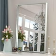 thumbnail image 1 of Keonjinn Brushed Nickel Bathroom Mirror Silver Framed Vanity Mirror, 22 x 30 inch Modern Rectangle Metal Mirror, Wall Mounted (Horizontal/Vertical), 1 of 7