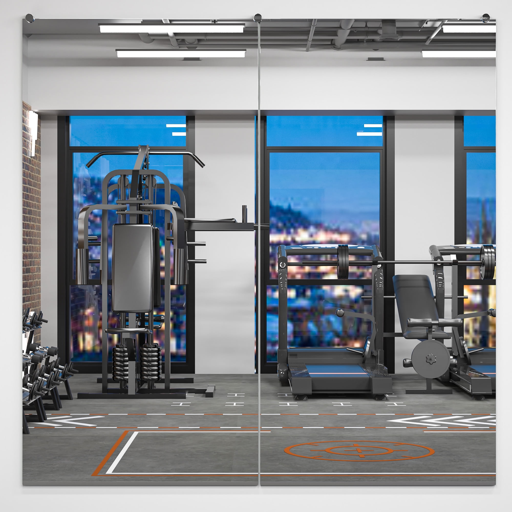 Keonjinn Home Gym Mirror, 72 x 36 inch Large Full Body Mirror, Glass