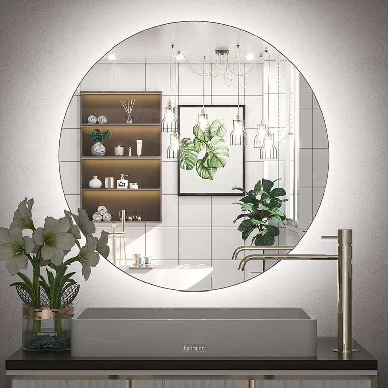 Illuminated vanity store mirrors