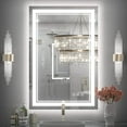 thumbnail image 1 of Keonjinn LED Bathroom Mirror with Frontlit and Backlit 24'' x 36'', 3 Colors Temperature & Dimmable Vanity Mirror, Rectangular Modern Wall  Mounted Mirrors(Horizontal/Vertical), 1 of 8