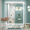 thumbnail image 1 of Keonjinn LED Bathroom Mirror with Lights, 30'' x 36''LED Vanity Mirror, Wall Mounted Anti-Fog Dimmable Frameless Frontlit Makeup Mirror, IP54, 6000K(Horizontal/Vertical), 1 of 10