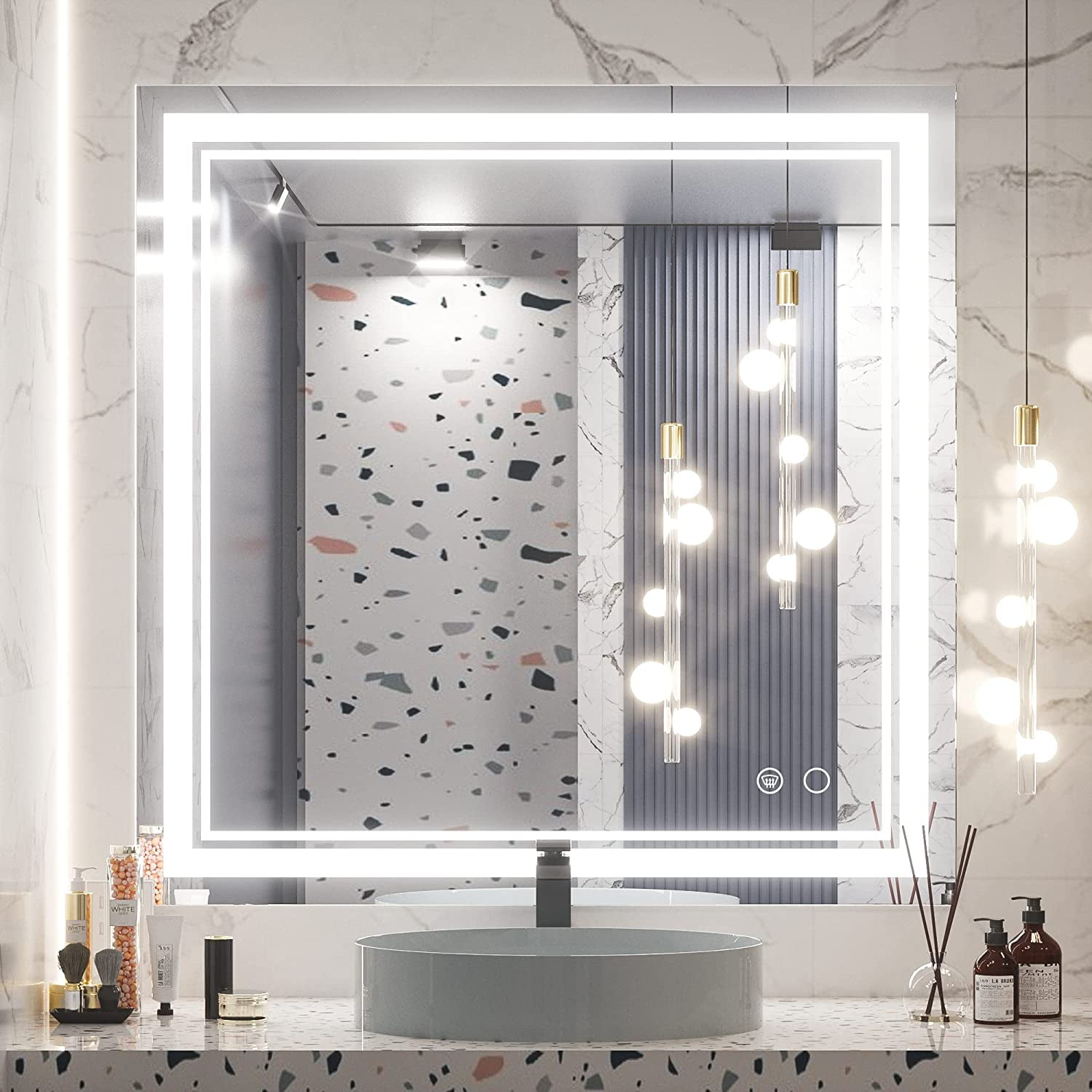 Dextrus 40 x24 LED Mirror for Bathroom Lighted Mirrors,Wall