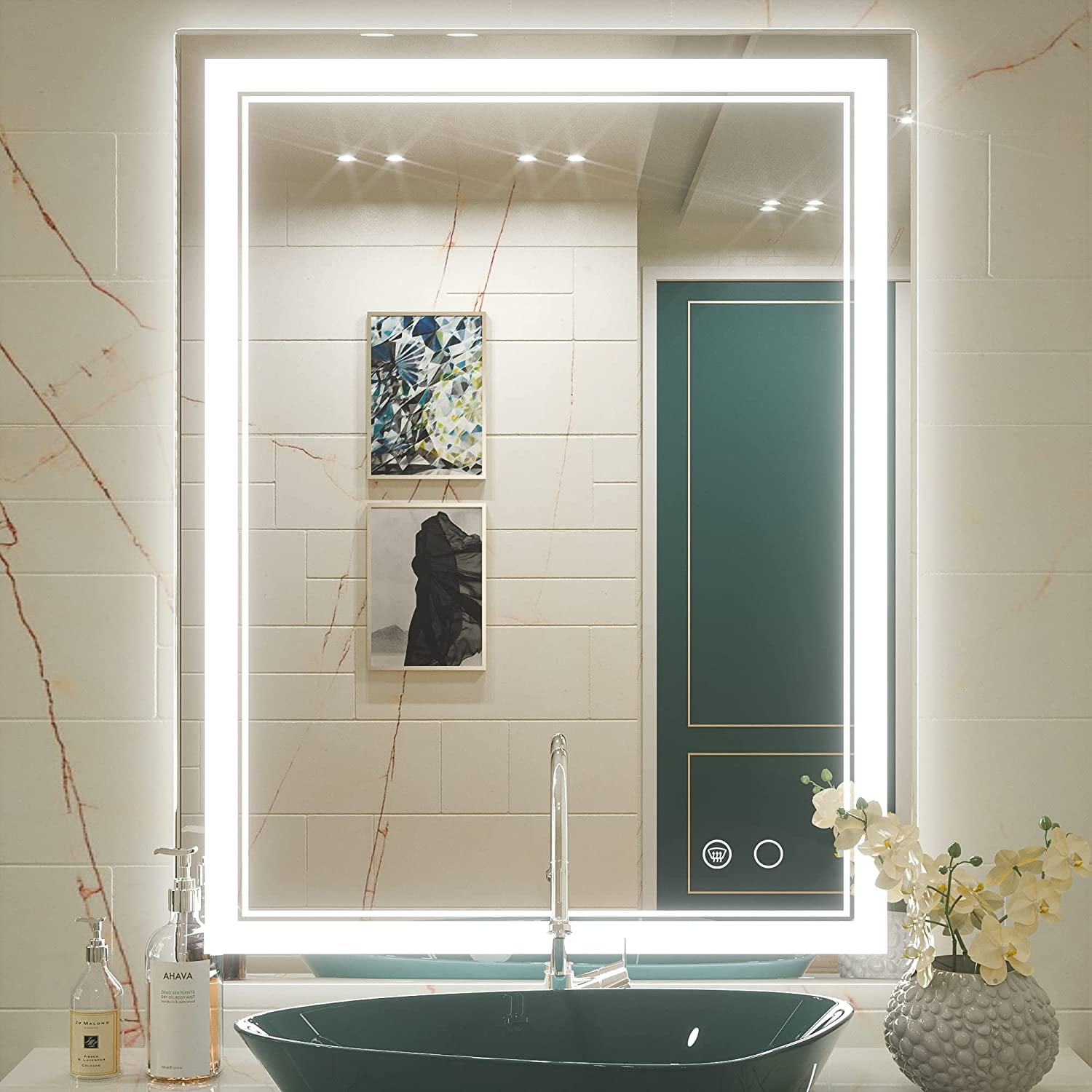Keonjinn LED Mirror for Bathroom, 28x 36 inch Vanity Mirror with 3 ...