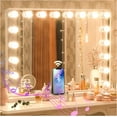 thumbnail image 1 of Keonjinn Large Vanity Mirror with Lights Bluetooth Speaker Hollywood Makeup Vanity Mirror with 15 Replaceable LED Bulbs, 10X Magnification, Tabletop Wall-Mounted 32"x24" White, 1 of 7